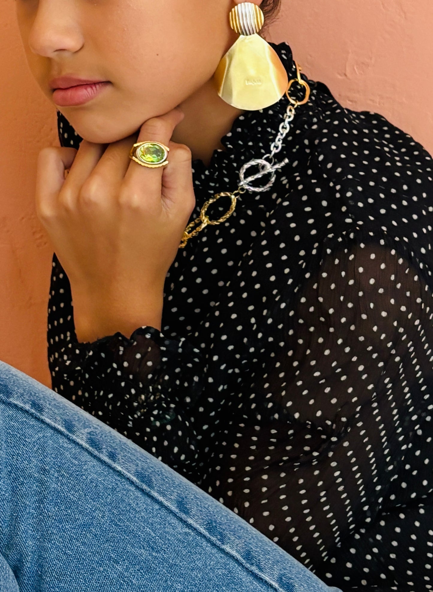Bague ROLLING STONE vert/jaune