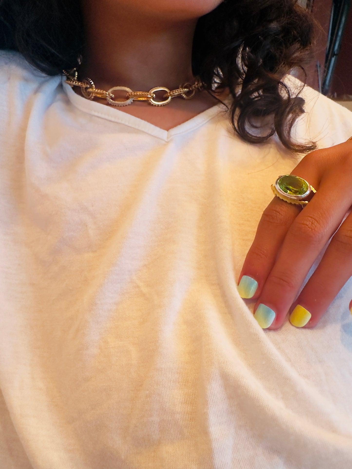 Bague ROLLING STONE vert/jaune