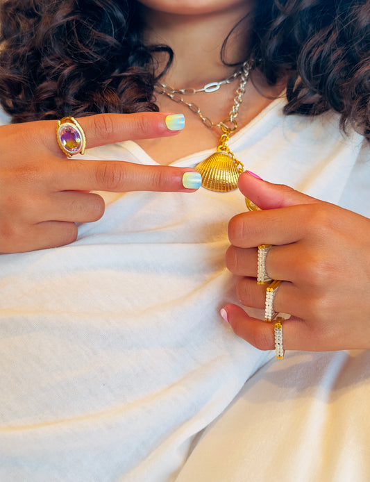 Bague ROLLING STONE violet/jaune