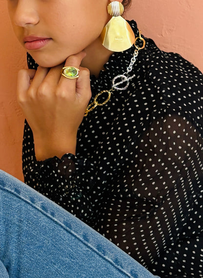 Bague ROLLING STONE vert/jaune