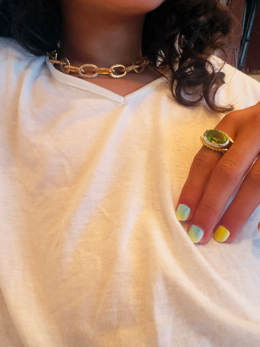 Bague ROLLING STONE vert/jaune