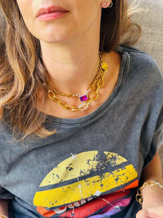 Collier ALANIS rose / violet